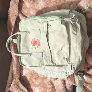 Mint green Fjallraven kanken backpack